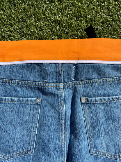 2019’ Maison Margiela Orange Waistband Spliced Denim