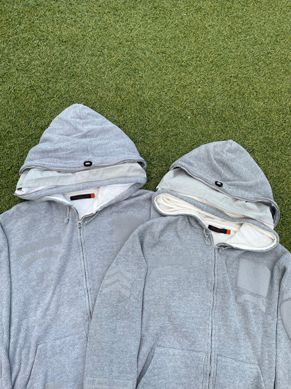 AW05 “Arts & Crafts” - Undercover Triple Hood Thermal Zip Up Hoodie