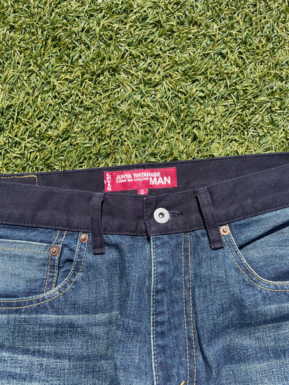 AD2017 Junya Watanabe Paint Splatter Indigo Denim