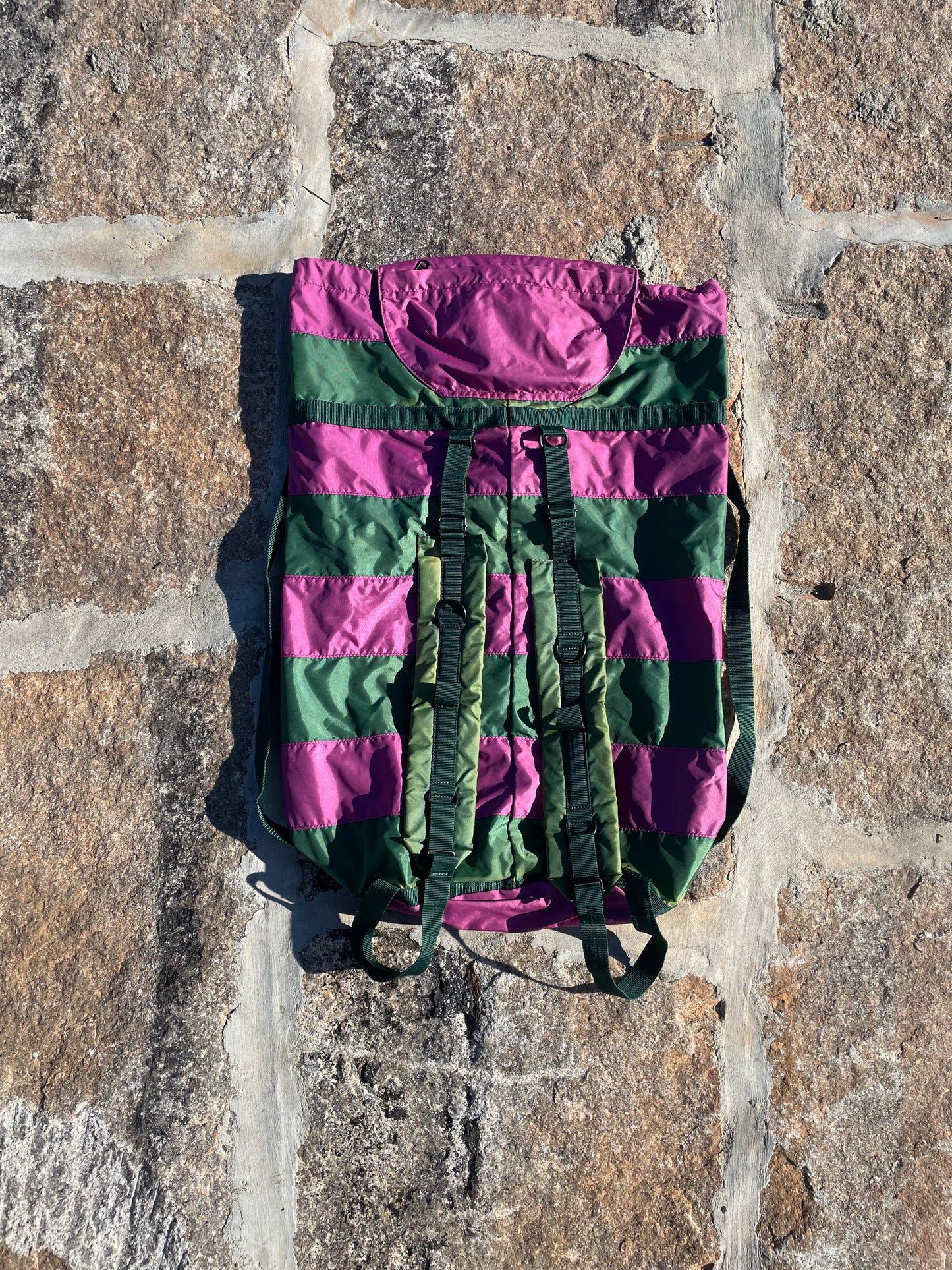 SS05 “But Beautiful ll” - Undercover Pinstripe Nylon Camper Bag