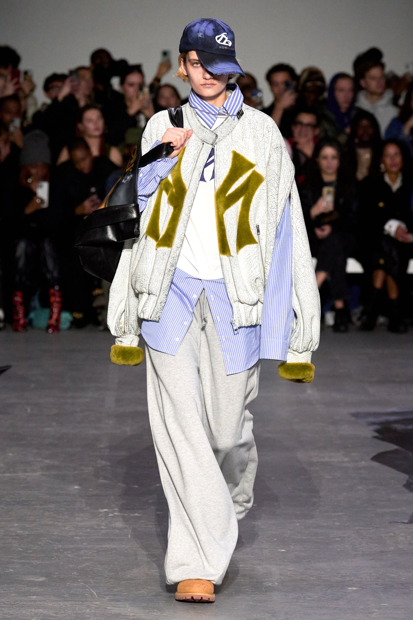 FW23 Mowalola 'NYC' Logo Hybrid Stripe Button Up Shirt