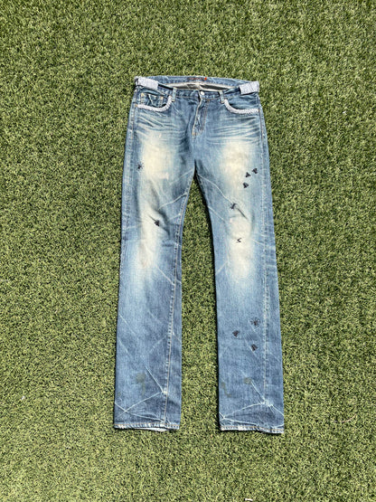 AW06 “GURUGURU” - Undercover Insects Embroidered Blue Denim