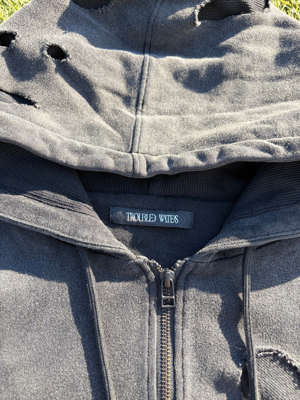 AW26 Troubled Waters Double Layered Bullet Thermal Zip Up Hoodie