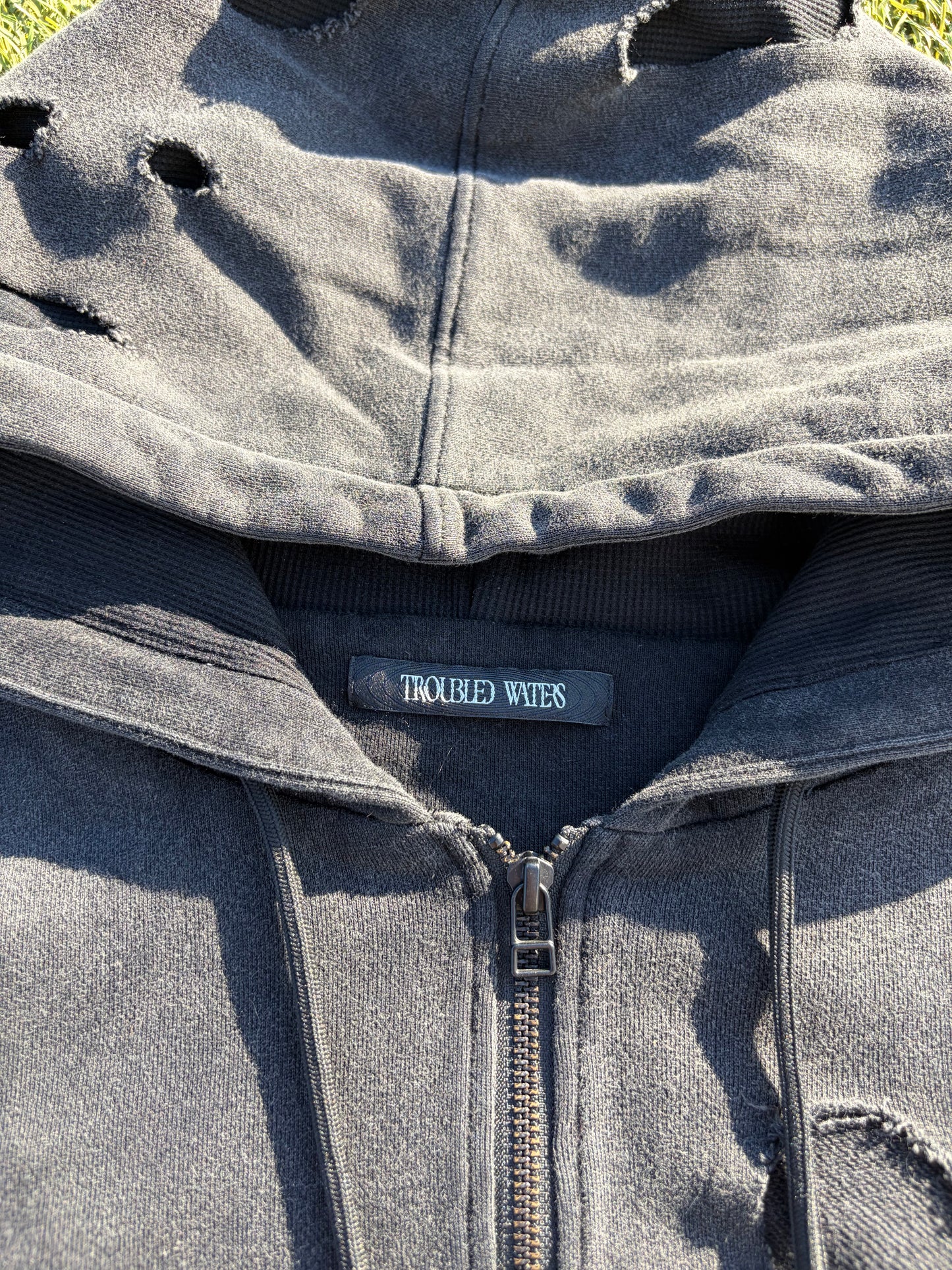 AW26 Troubled Waters Double Layered Bullet Thermal Zip Up Hoodie