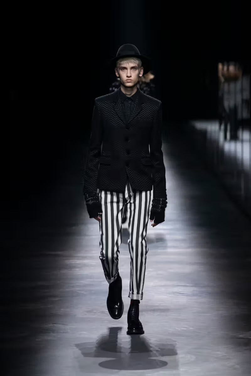 AW15 Saint Laurent Vertical Pinstripe Denim