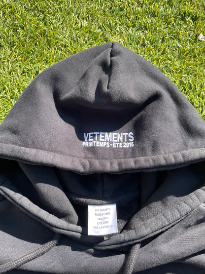 SS16 Vetements Titanic “Coming Soon” Hoodie