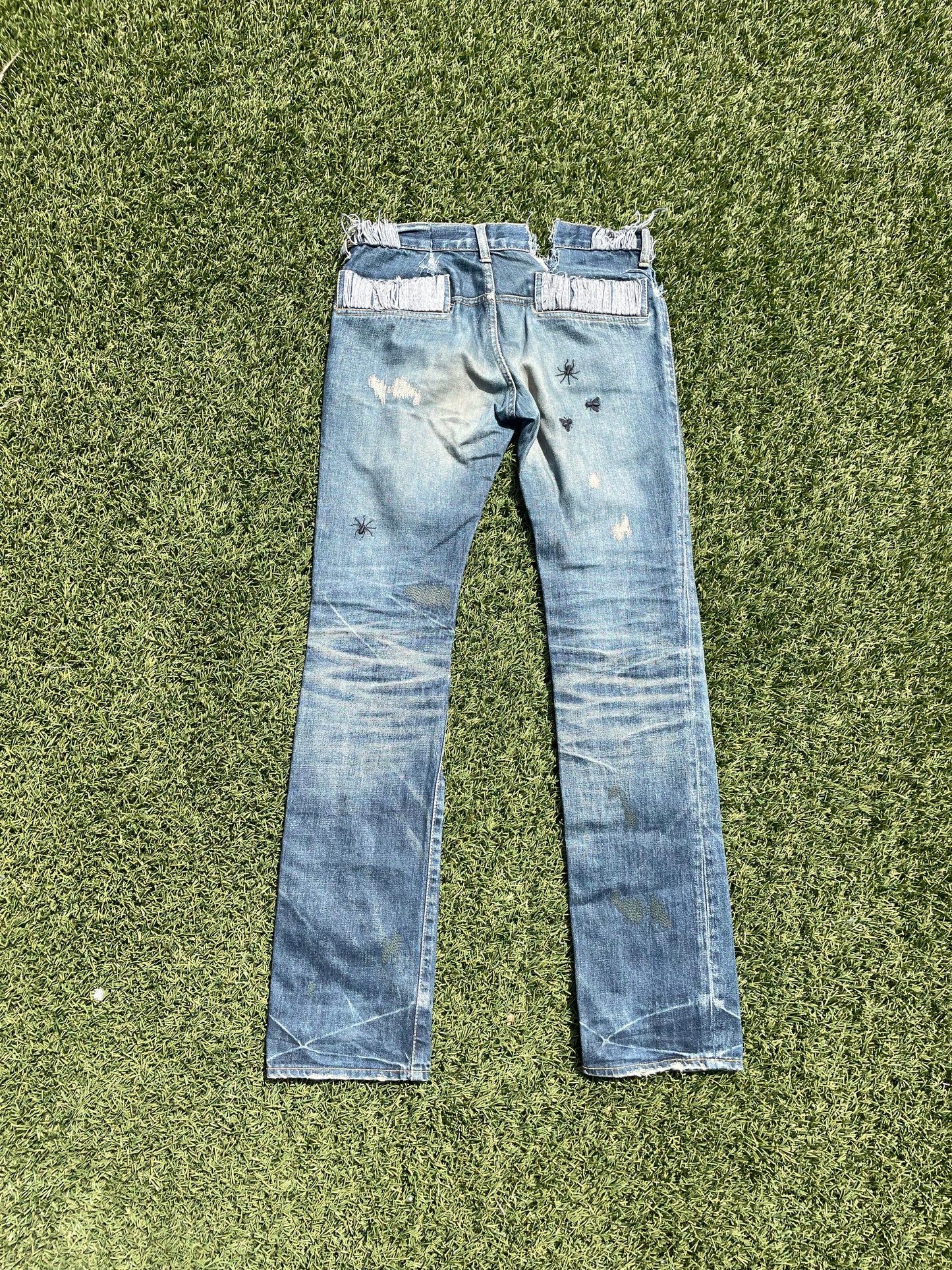 AW06 “GURUGURU” - Undercover Insects Embroidered Blue Denim