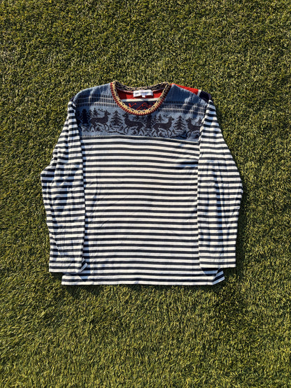 AD2010 Comme Des Garçons Edited Stripe Nordic Knit Long Sleeve