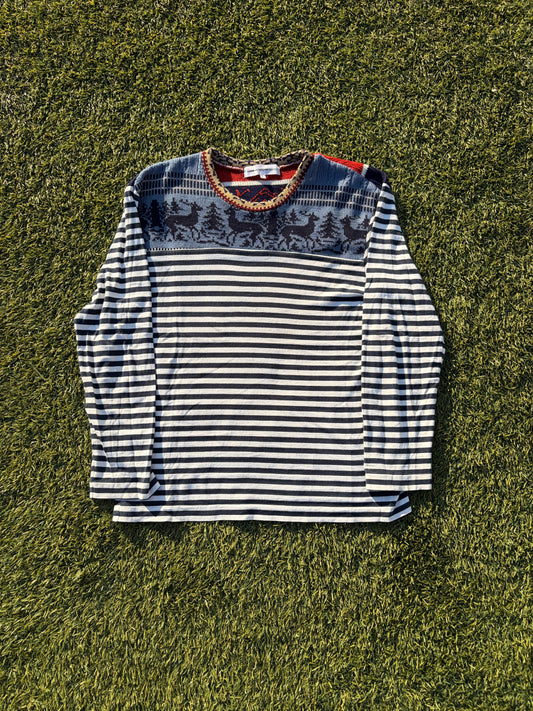 AD2010 Comme Des Garçons Edited Stripe Nordic Knit Long Sleeve