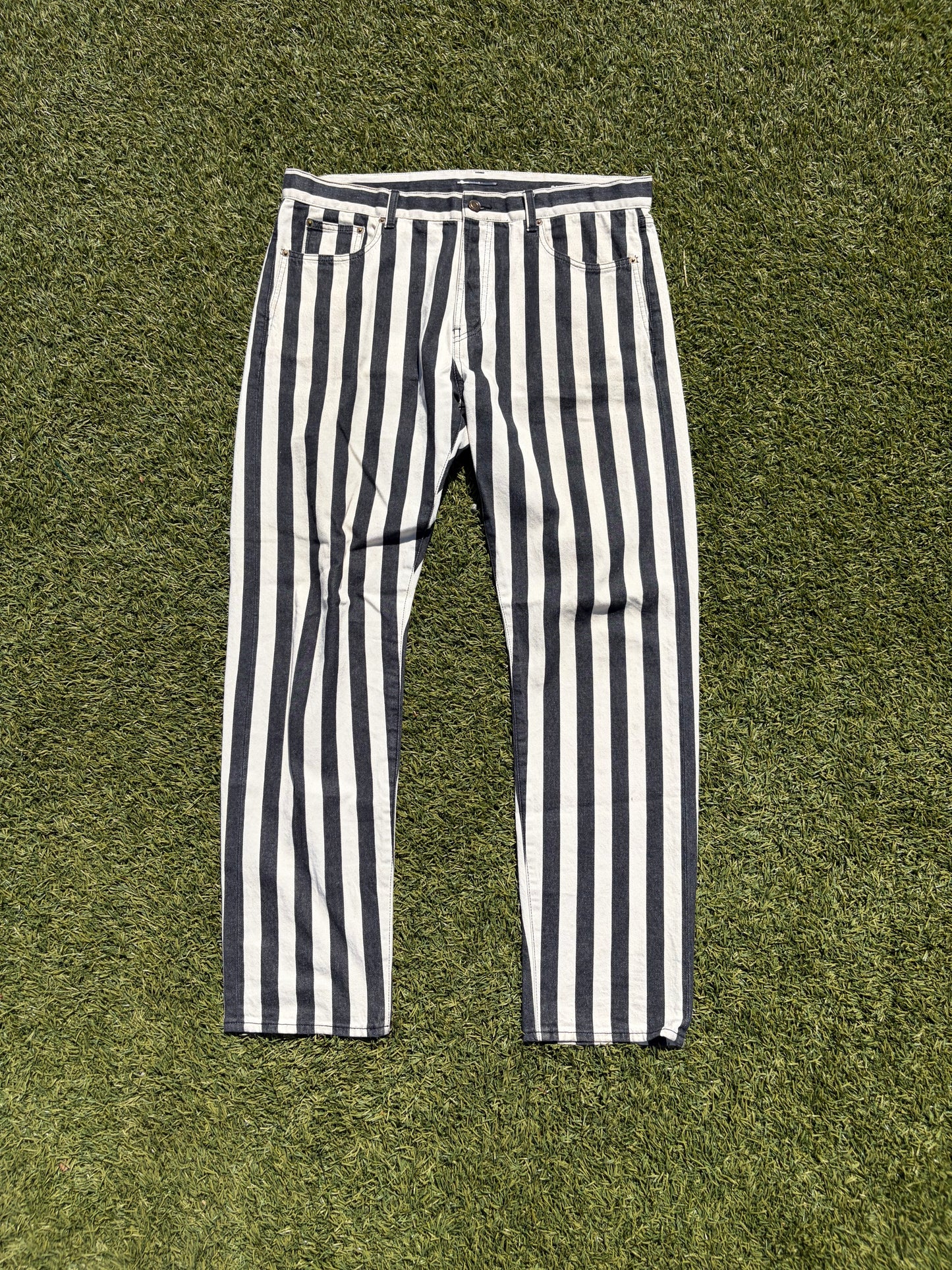 AW15 Saint Laurent Vertical Pinstripe Denim