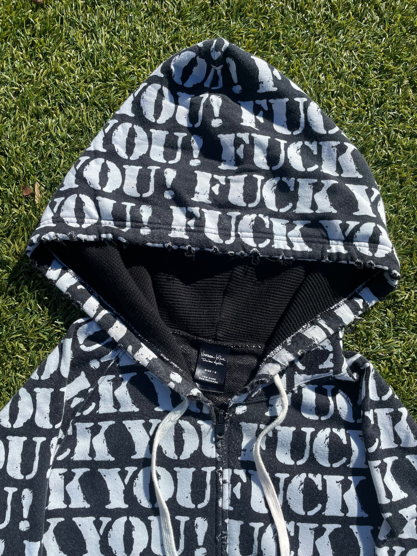 SS06 “Welcome To The Shadow” - Number (N)ine ‘Fuck You’ All Over Print Zip Up Hoodie