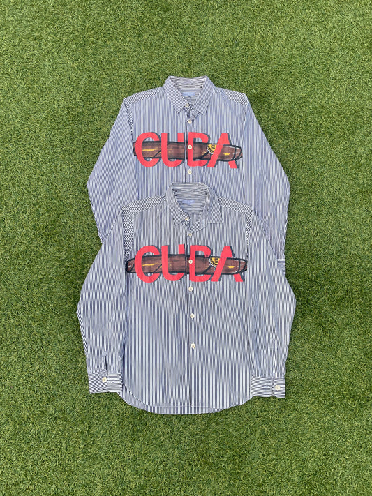 AD2002 Comme Des Garçons Homme Cuban Cigar Painted Stripe Button Up