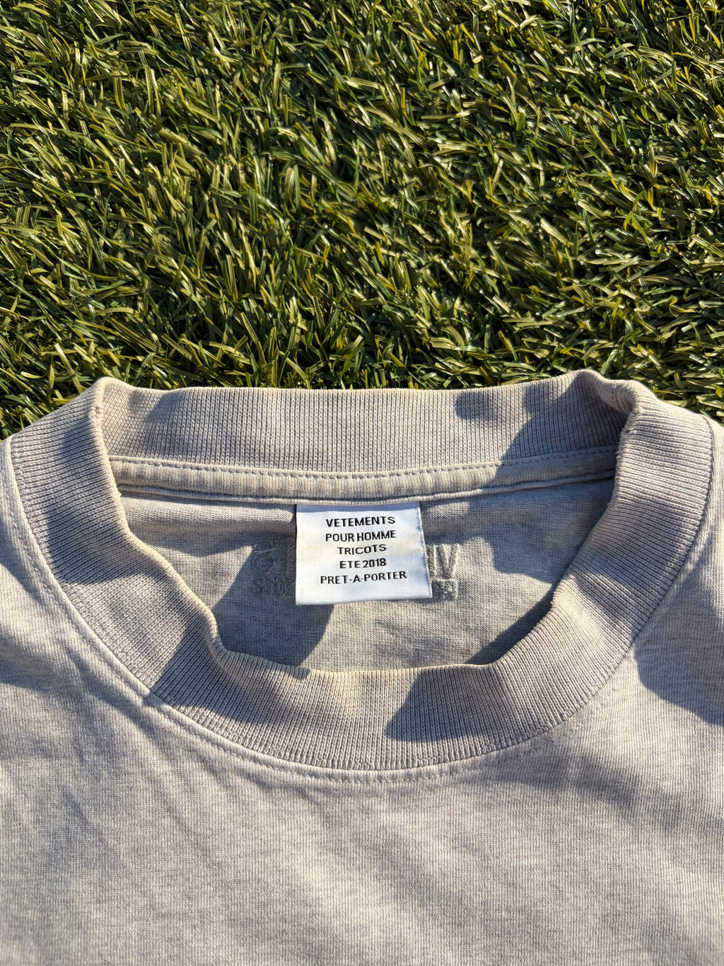 SS18 Vetements Baseball Logo Grey T-Shirt