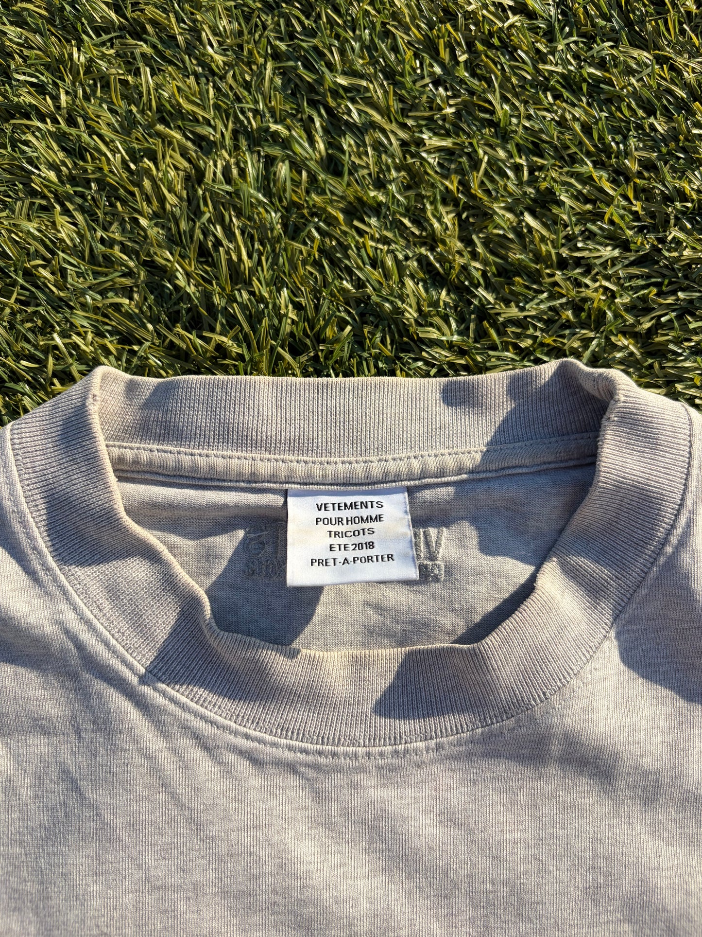 SS18 Vetements Baseball Logo Grey T-Shirt