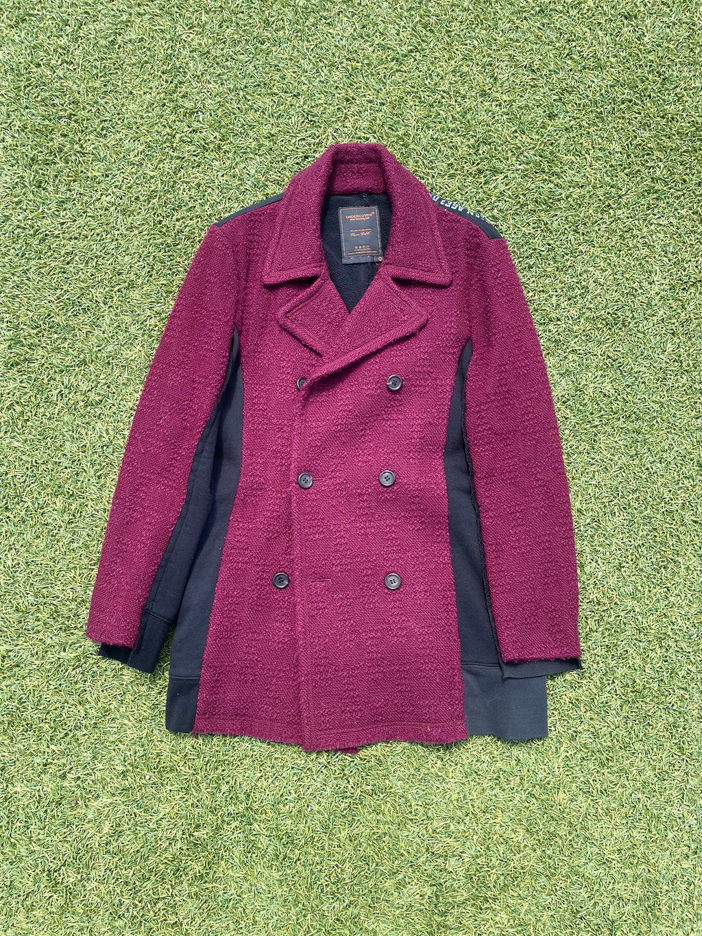 AW03 “Paperdoll” - Undercover Wool Hybrid Burgundy Trench Coat