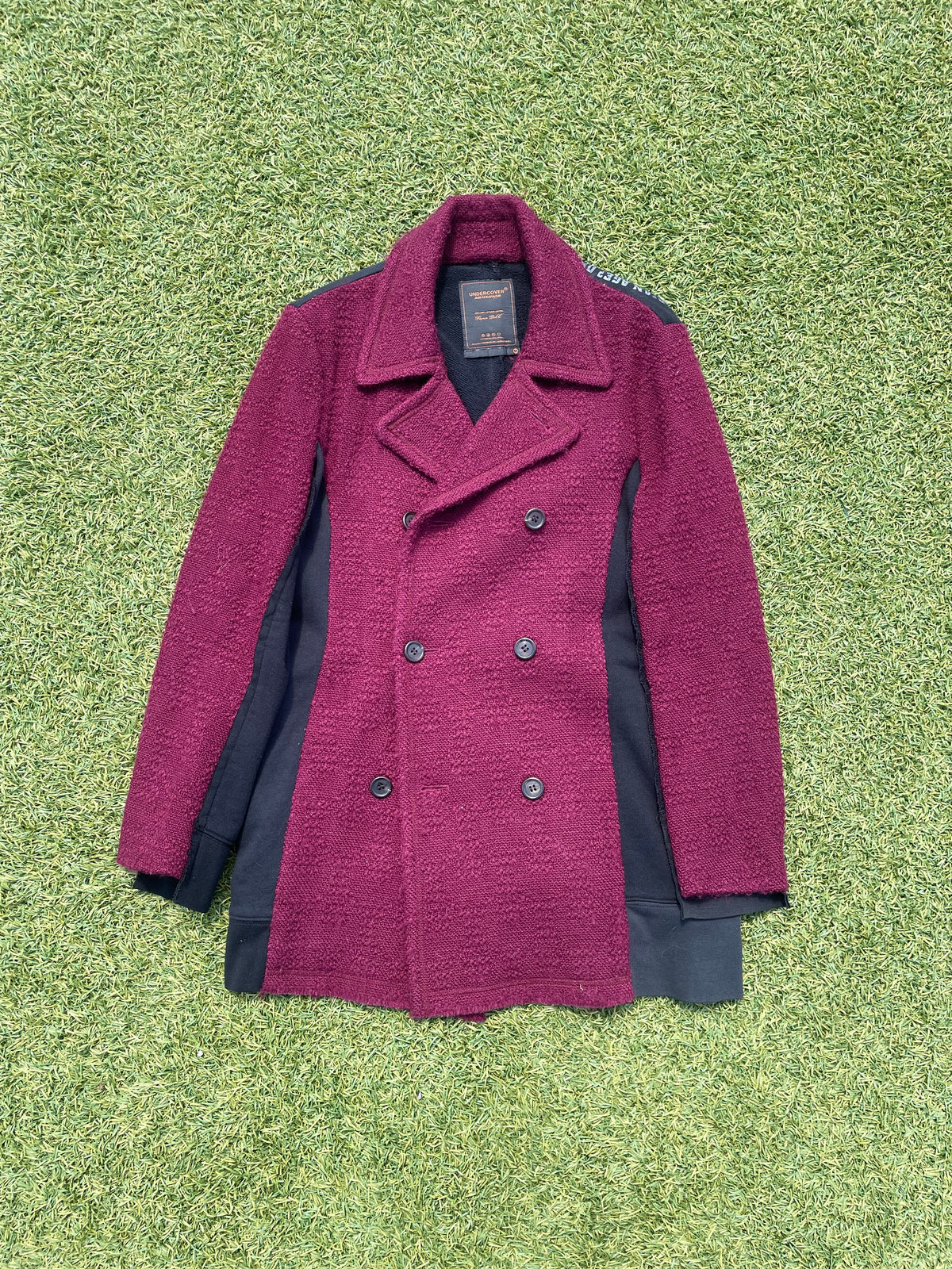 AW03 “Paperdoll” - Undercover Wool Hybrid Burgundy Trench Coat