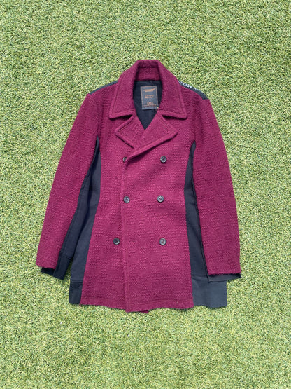 AW03 “Paperdoll” - Undercover Wool Hybrid Burgundy Trench Coat