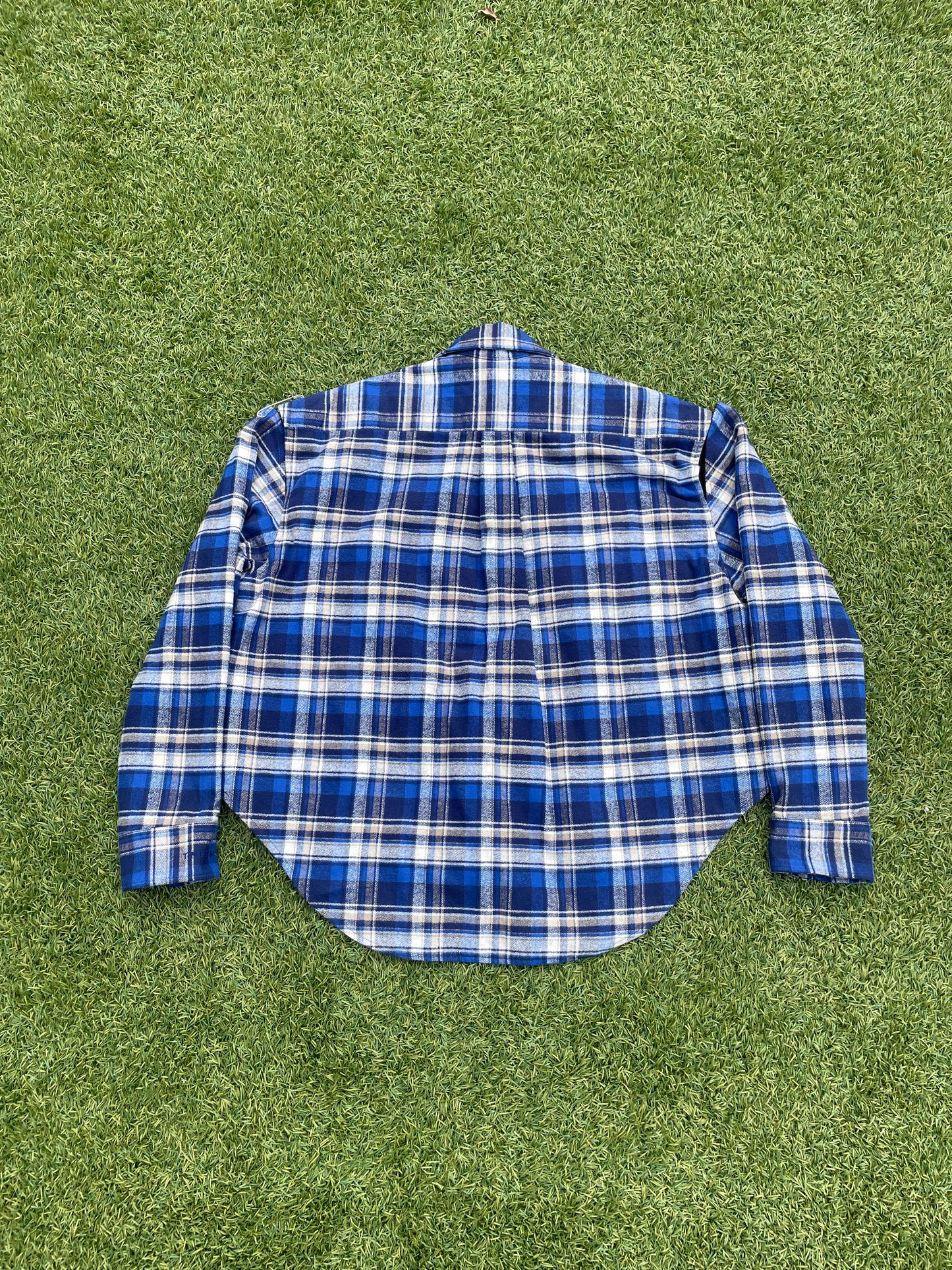 AW17 Vetements Football Shoulder Blue Checkered “Time Is Money” Flannel