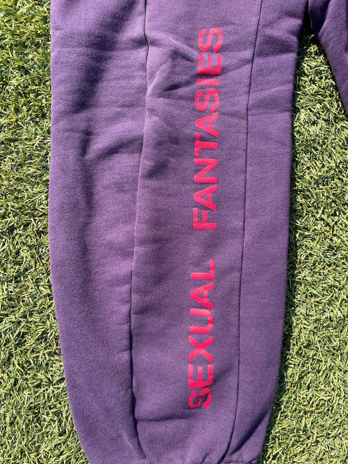 AW17 Vetements “Sexual Fantasies” Reconstructed Purple Sweatpants