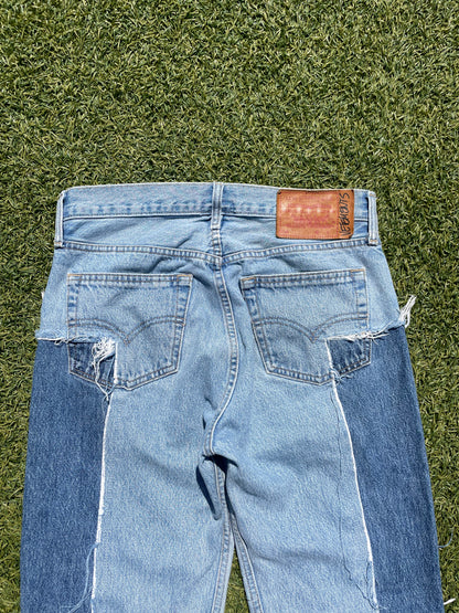 SS19 Vetements Levis Reconstructed Cross Lightwash Denim