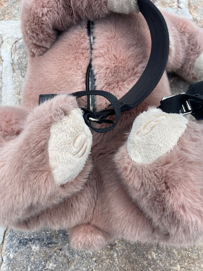 FW17 Dolce & Gabanna Brown Teddy Bear Fur Backpack