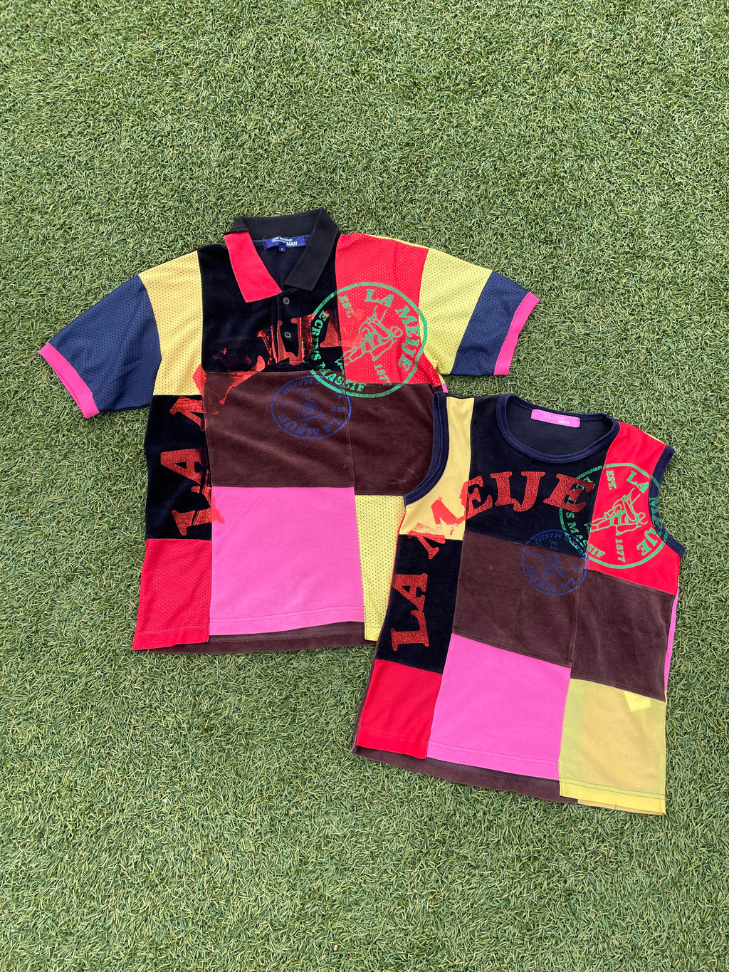 AD2005 Junya Watanabe Multi-Color ‘La Meije’ Patchwork Polo