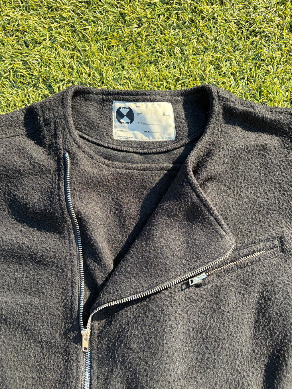 1990s Final Home Wool Black Trench Coat