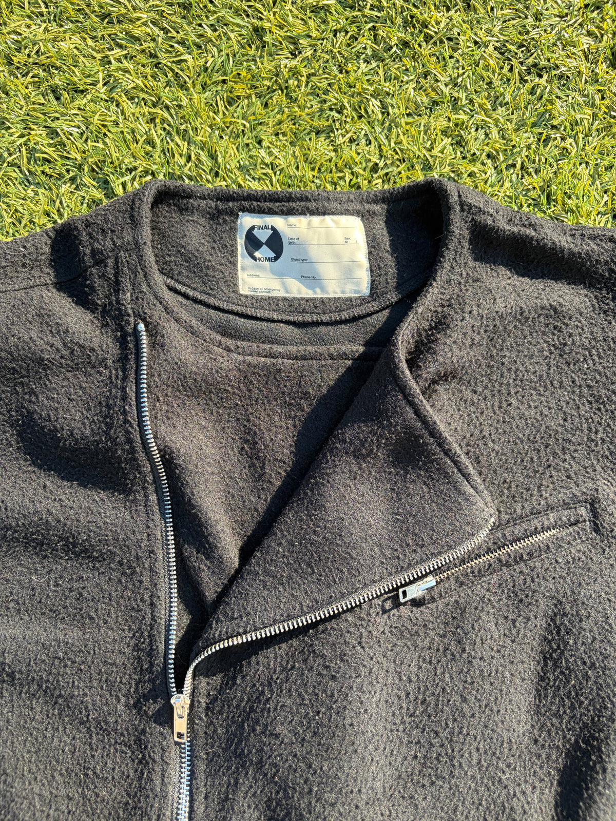 1990s Final Home Wool Black Trench Coat