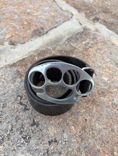 AW07 Maison Martin Margiela Brass Knuckle Leather Belt