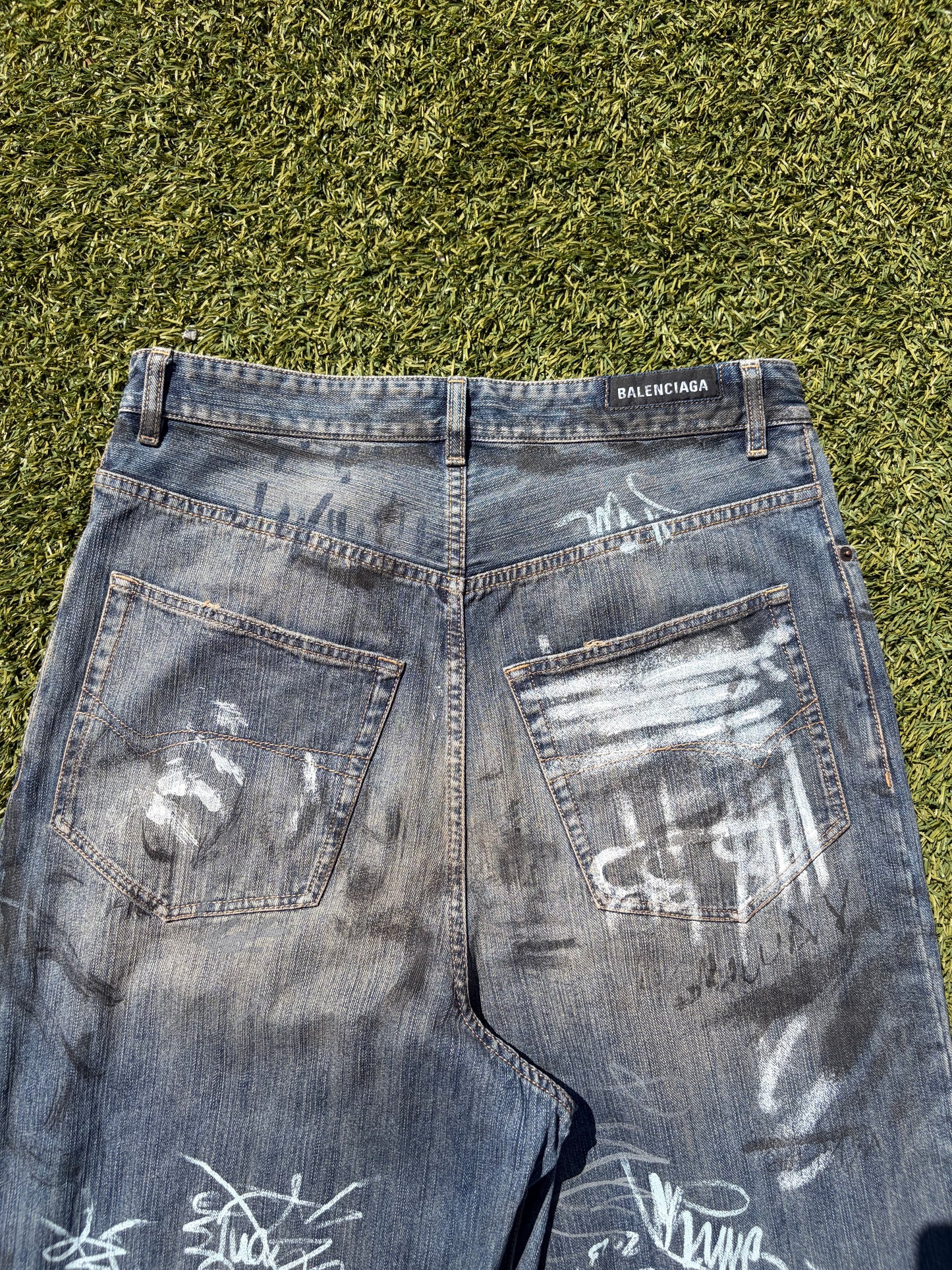 SS23 “Mudshow” - Balenciaga Graffiti Mudwash Baggy Denim