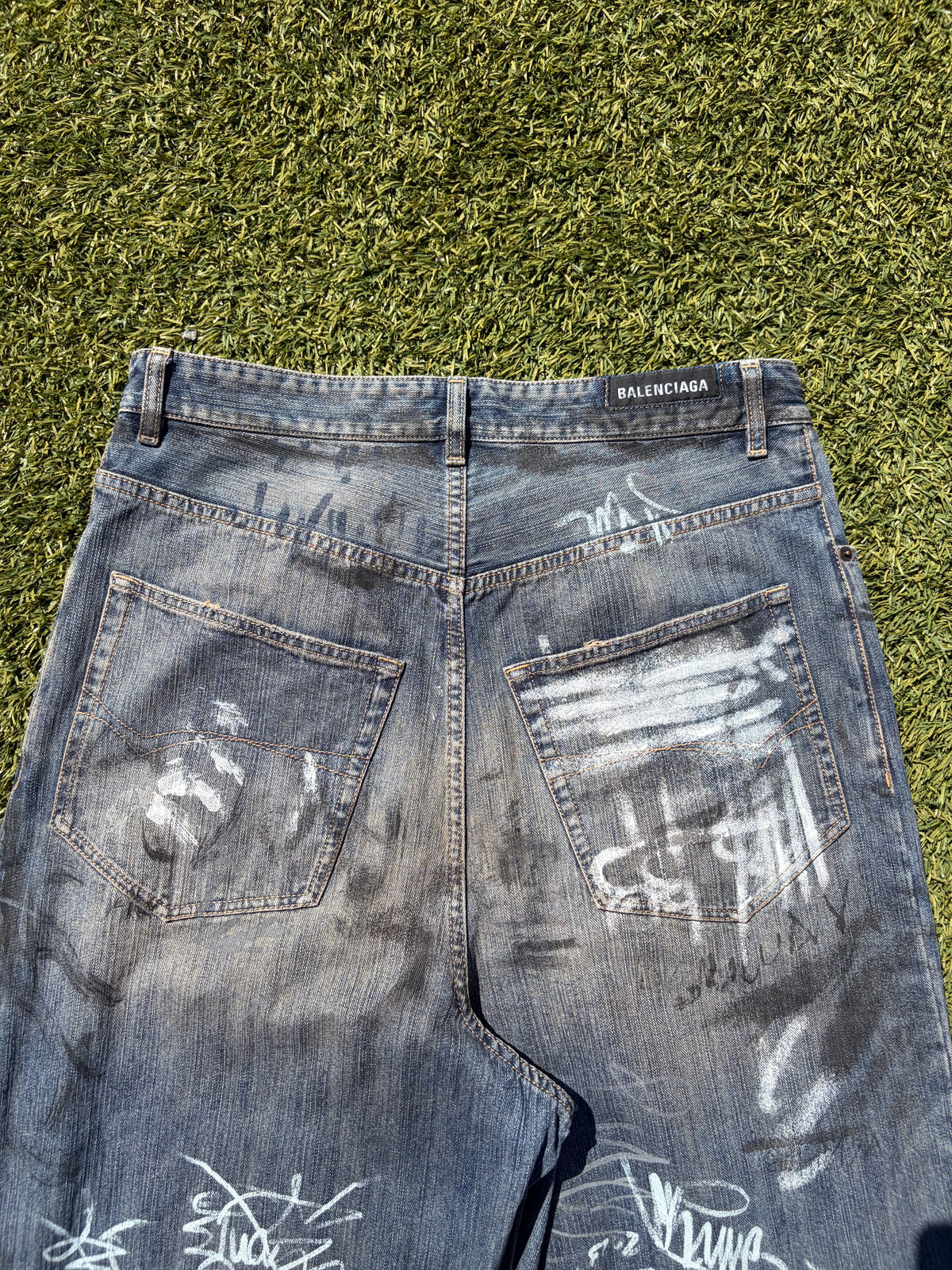SS23 “Mudshow” - Balenciaga Graffiti Mudwash Baggy Denim