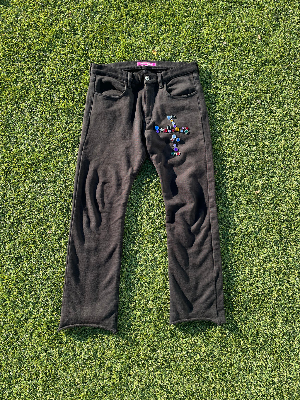 AD2002 Junya Watanabe Jewel Cross Black Sweatpants 💎