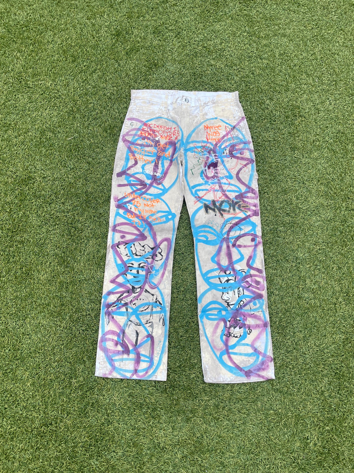 1/1 Nyree Arts “The Dream” Graffiti Painted Work Pant