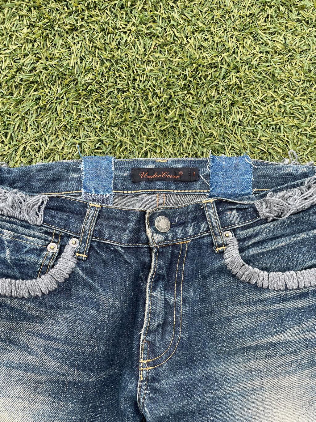 AW06 “GURUGURU” - Undercover Insects Embroidered Blue Denim