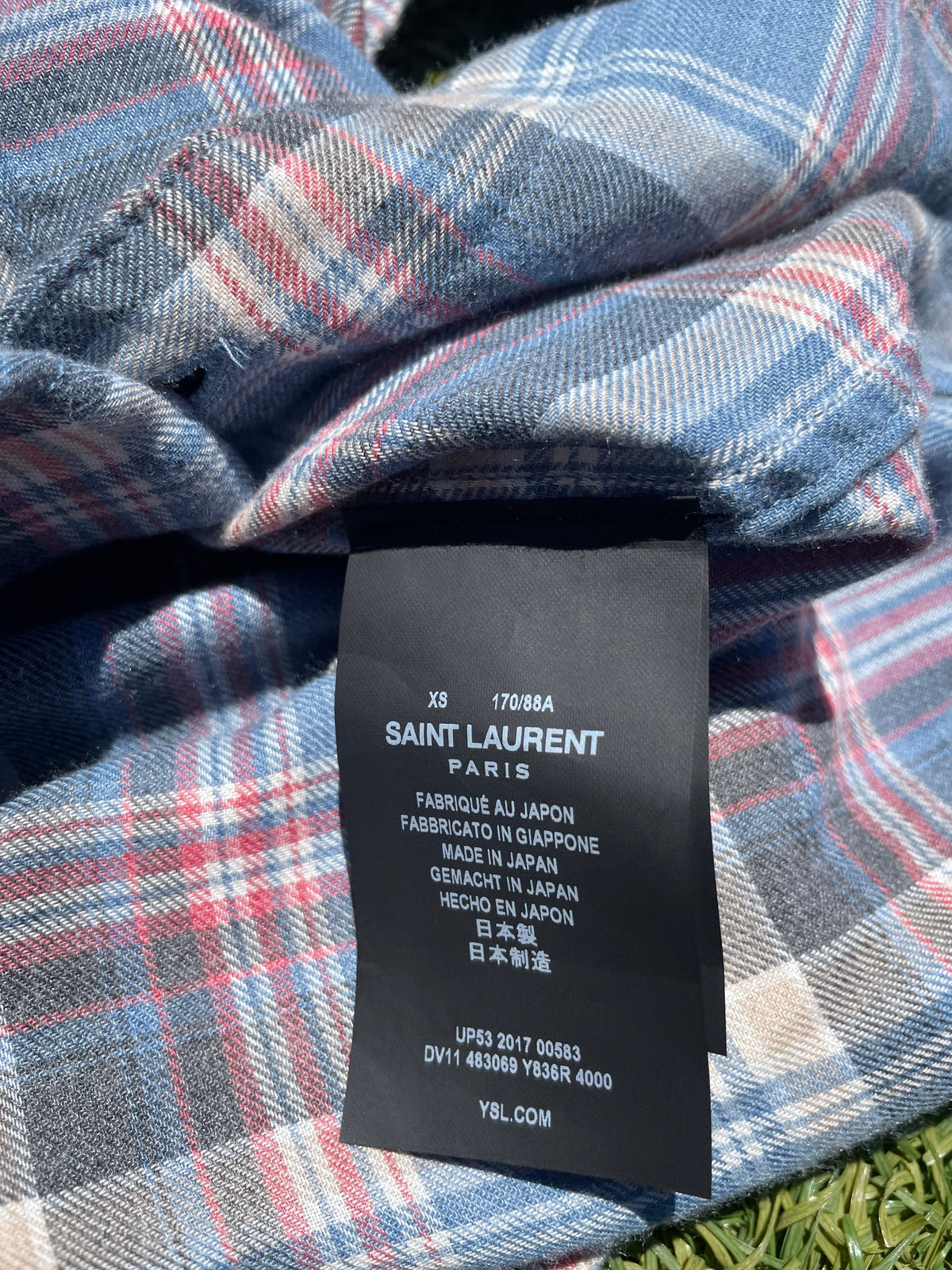 2017 Saint Laurent Plaid Cotton Flannel