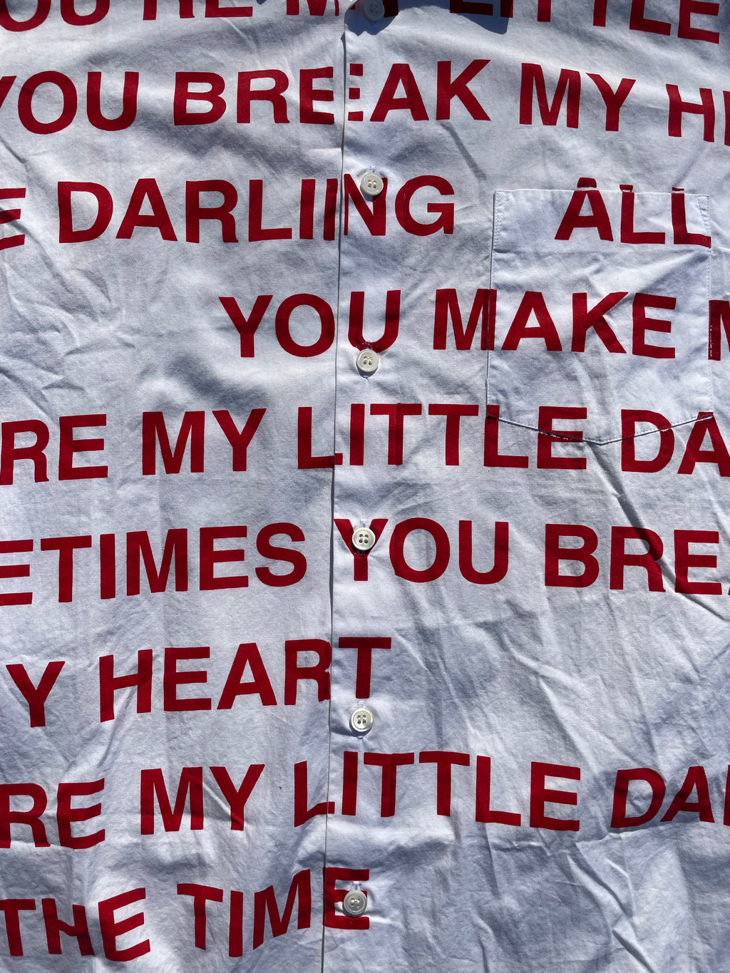 AD2001 Junya Watanabe ‘Little Darling’ Poem Button Up