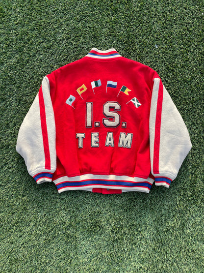 1984 Issey Miyake Sport Team Flag Wool Varsity Jacket