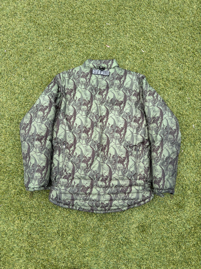 AW03 “Paperdoll” - Undercover Osama Bin Laden Skull Utility Cargo Puffer Jacket