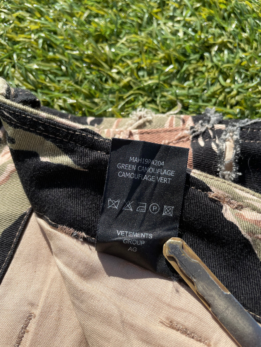 AW18 Vetements Laser Cut Tiger Camo Cargo Pant