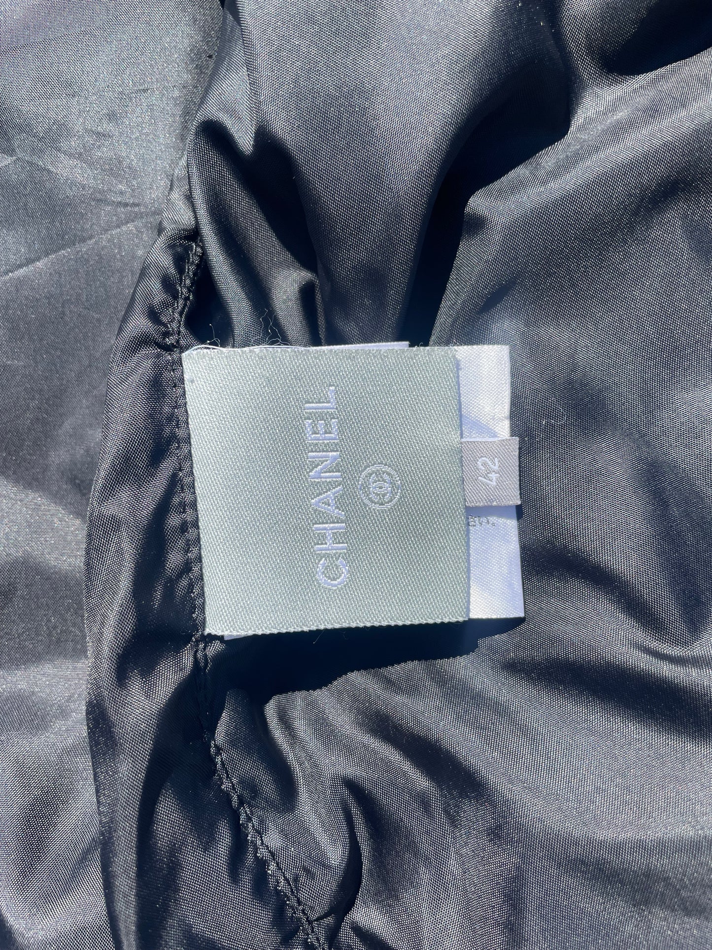 FW2006 Chanel Sport Contrast Stitching Satin Padded Bomber Jacket