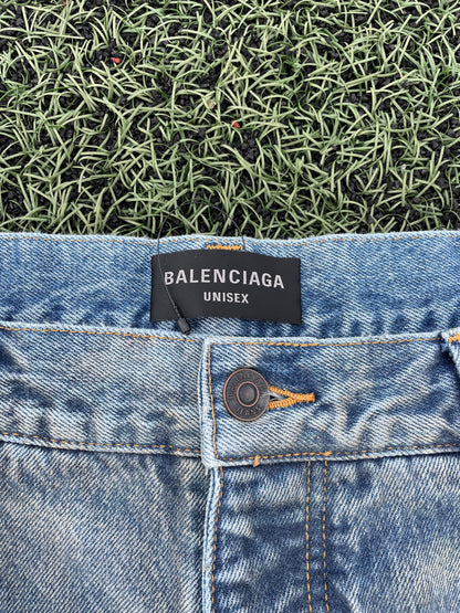 AW22 Balenciaga Waxed Baggy Denim