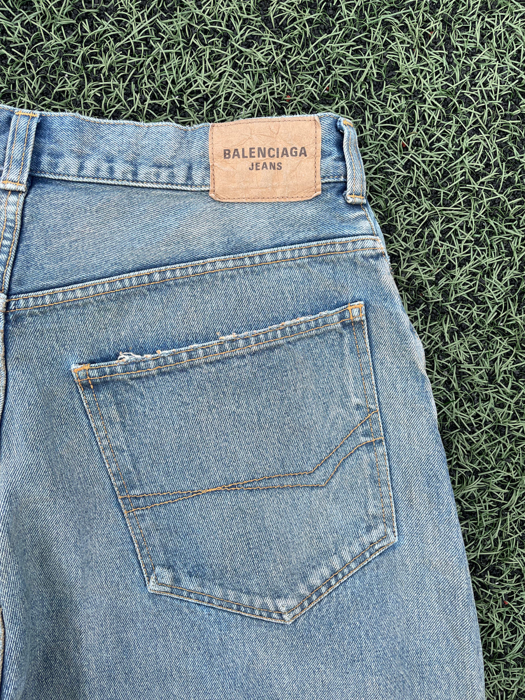 AW22 Balenciaga Waxed Baggy Denim