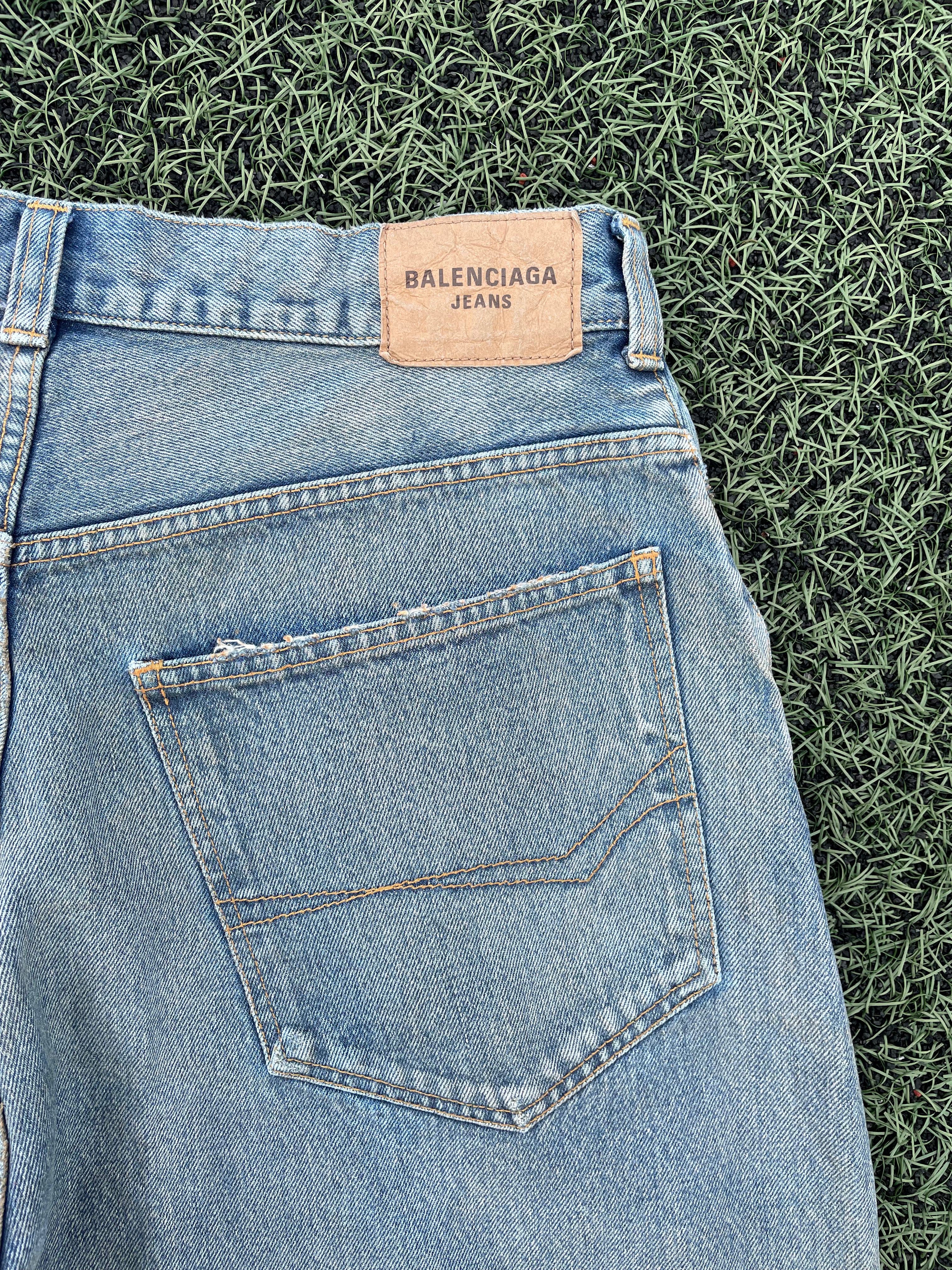 AW22 Balenciaga Waxed Baggy Denim