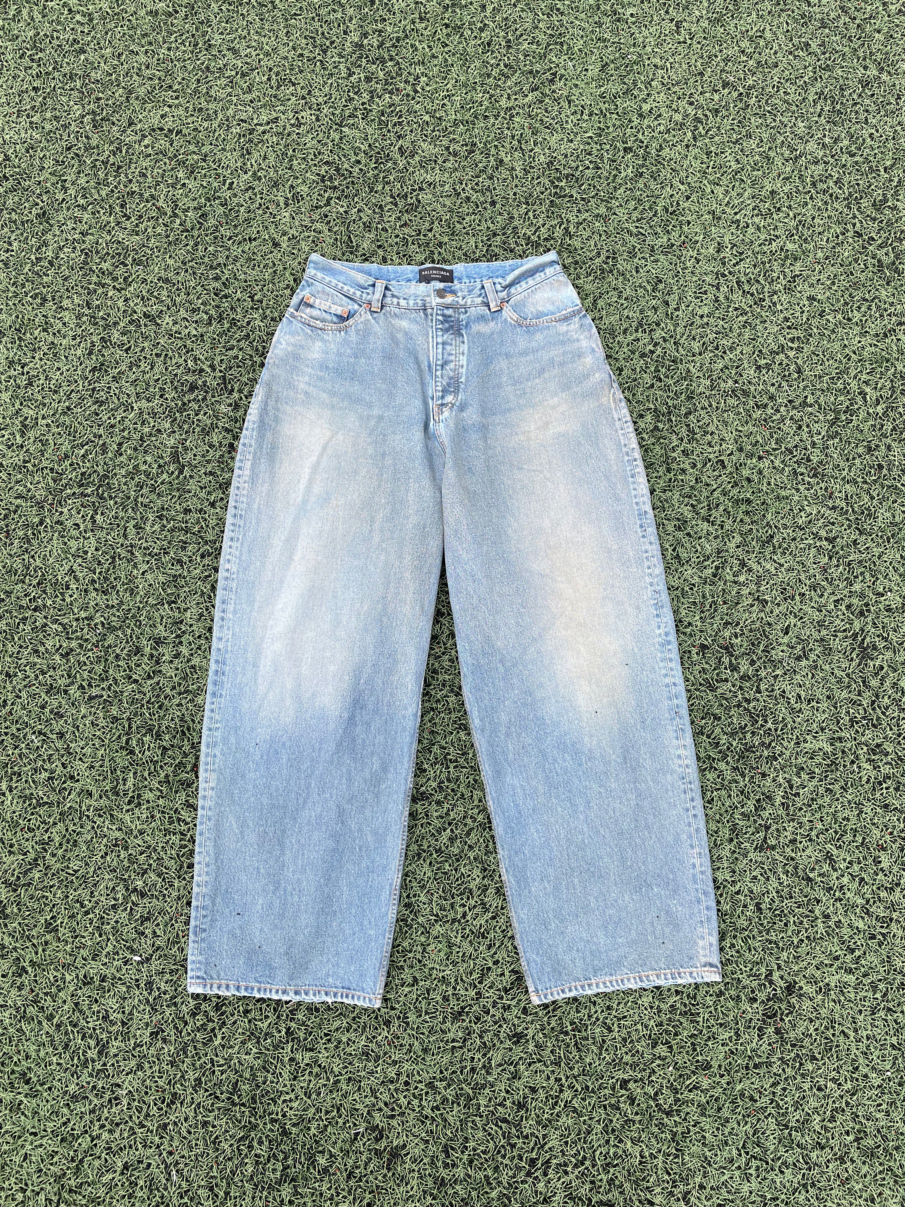 AW22 Balenciaga Waxed Baggy Denim