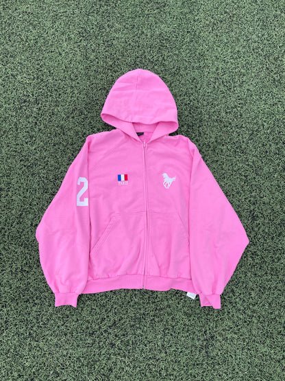 FW22 360* Snowstorm - Balenciaga Polo Pink Zip Up Hoodie