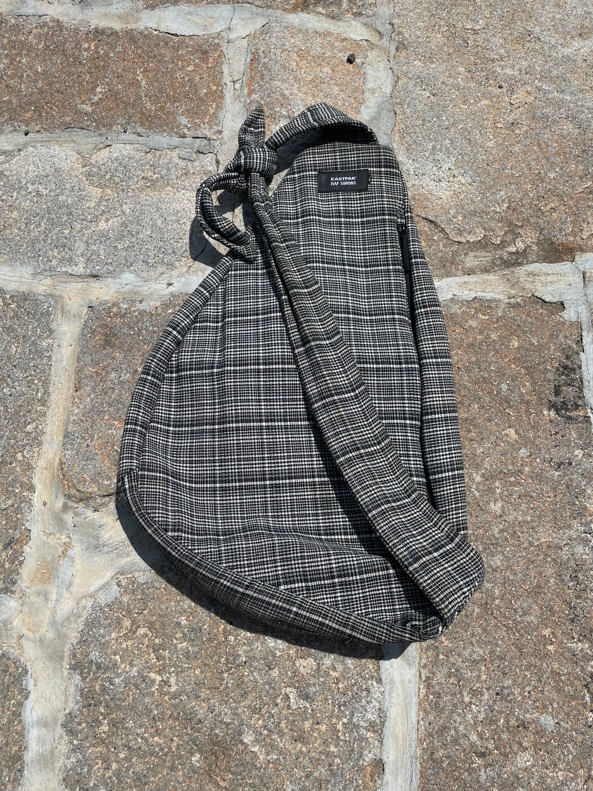 FW18 Raf Simons X EASTPAK Plaid Sling Bag rwndbckwrds