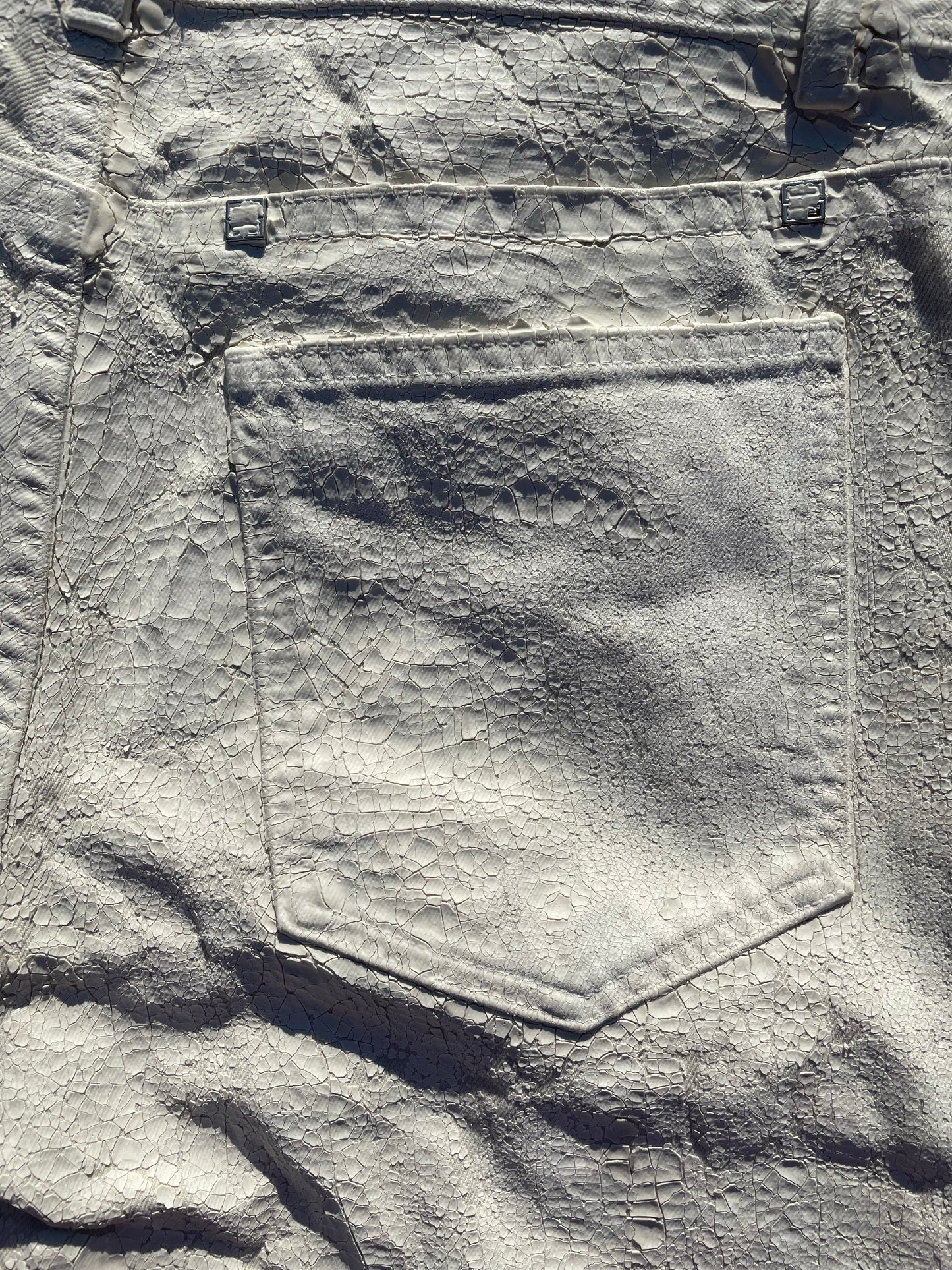 Givenchy x Matthew Williams White Crackled Paint Denim