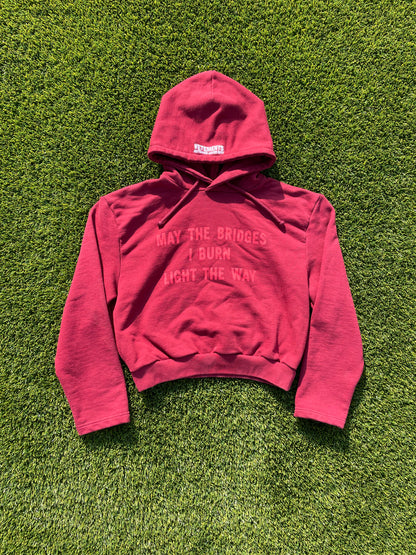 AW17 Vetements “May The Bridges I Burn” Cropped Hoodie