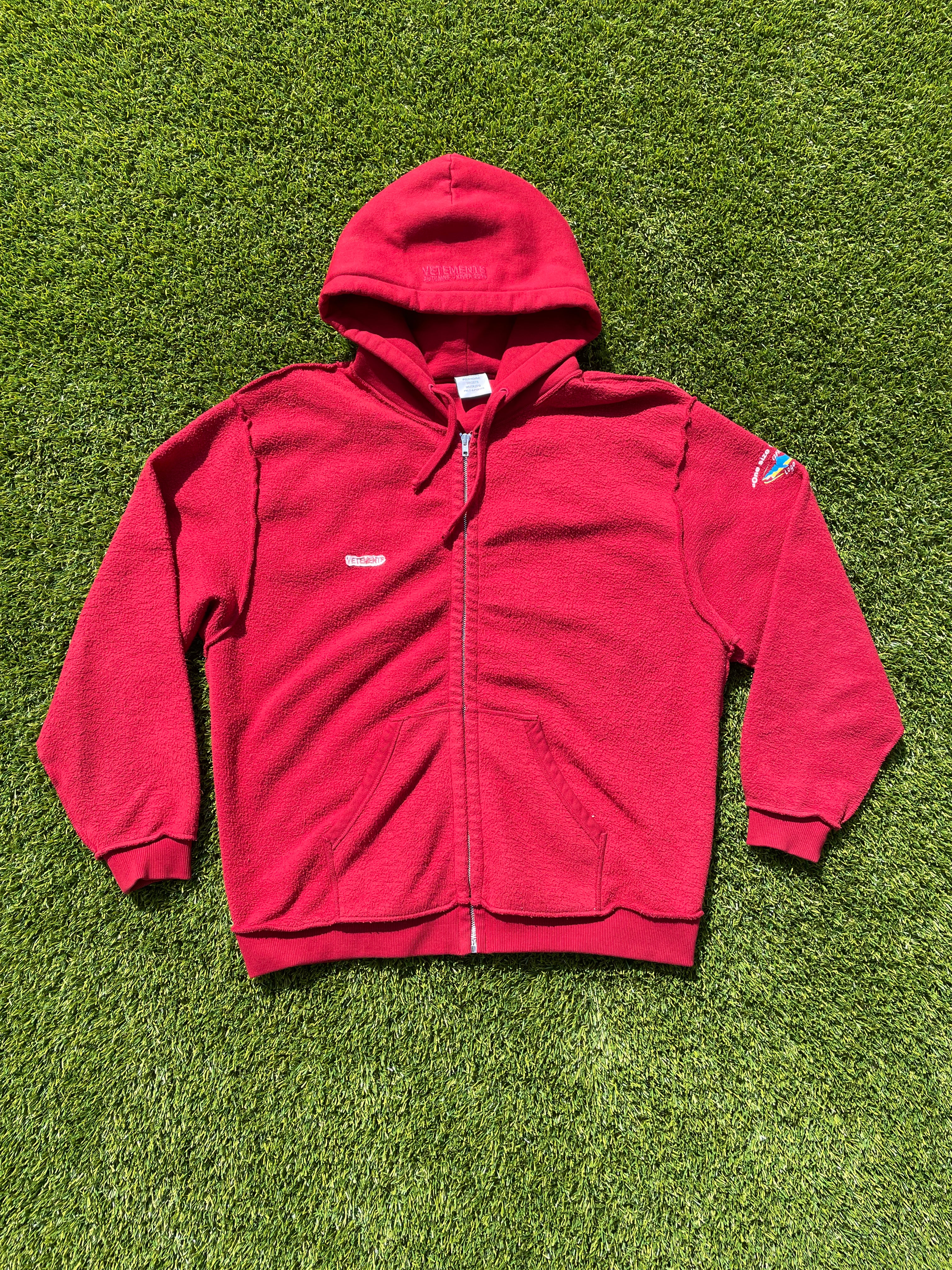 AW19 Vetements Inside Out Zip Up Hoodie