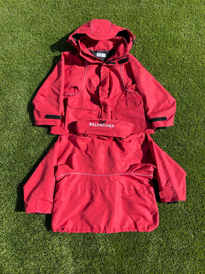 SS18' Balenciaga Ruby Red Swing Parka